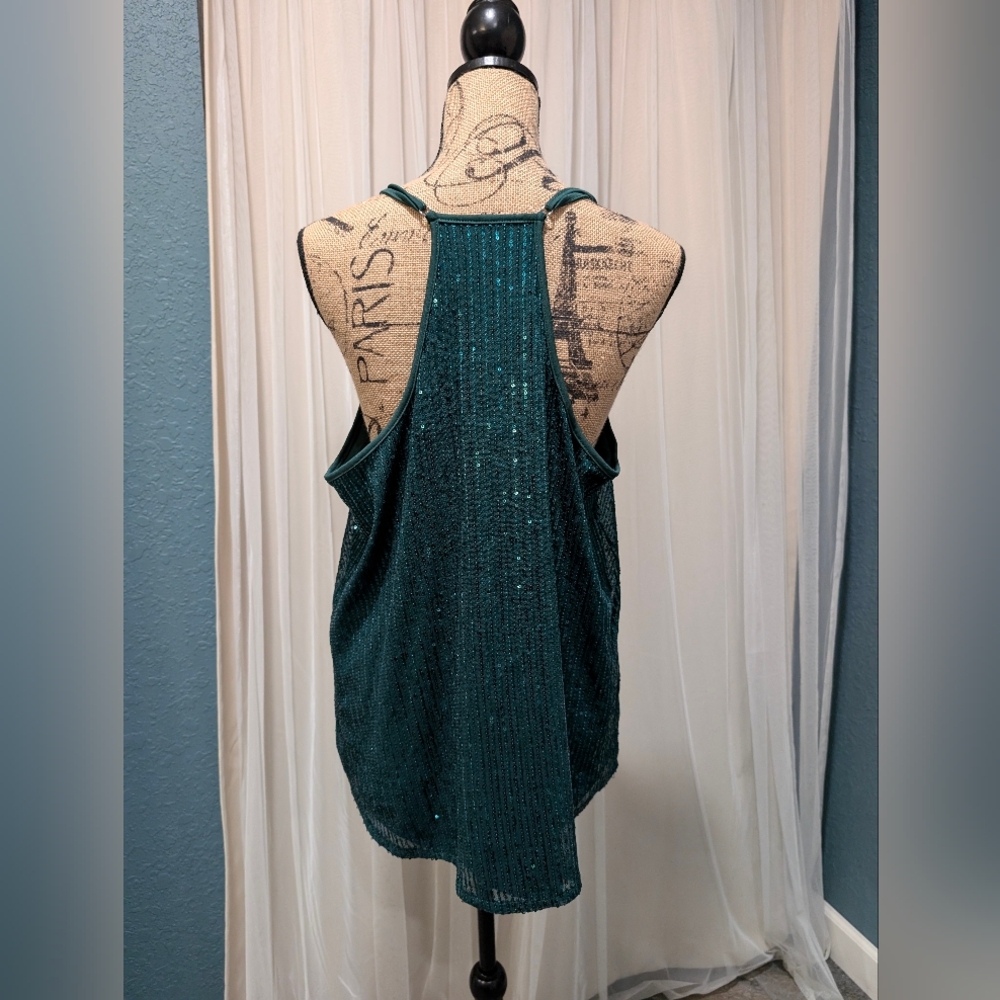 Green Sequin Racerback Tank - Picture 5 of 6